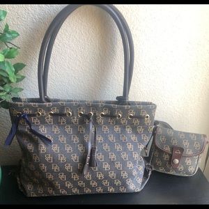 Dooney & Bourke classics dark blue canvas satchel